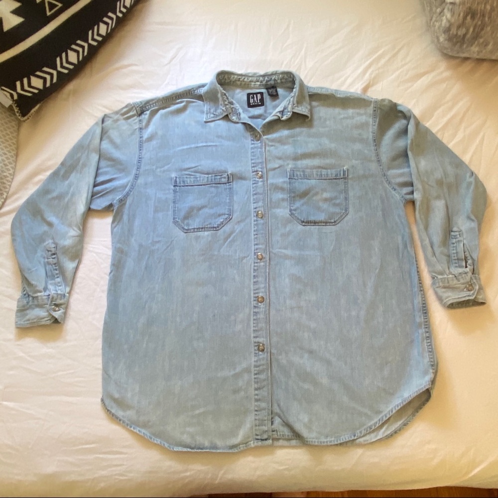 Gap Denim Button Up Blouse - image 2